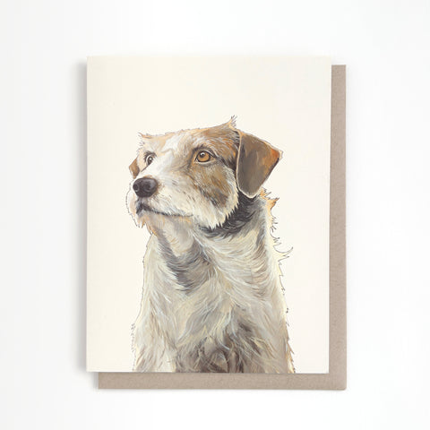 Brown & White Dog Card