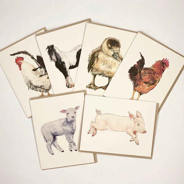 Farm Animals 6 Card Set