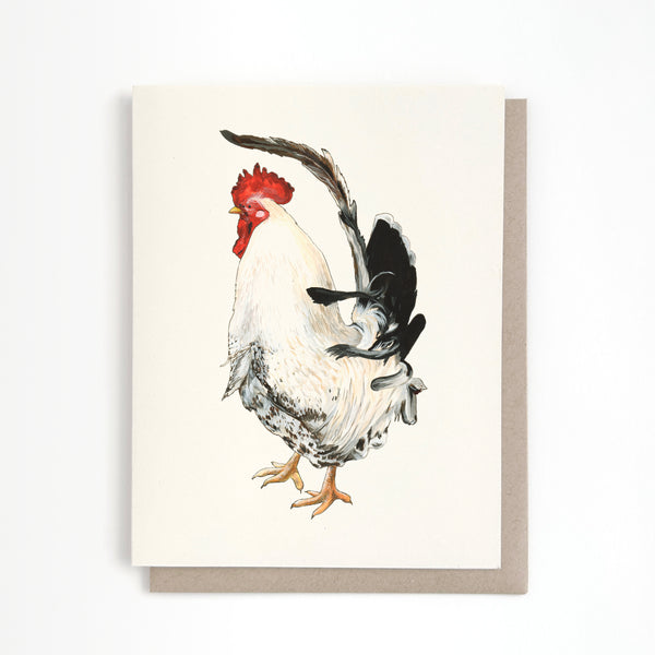 White Rooster Card